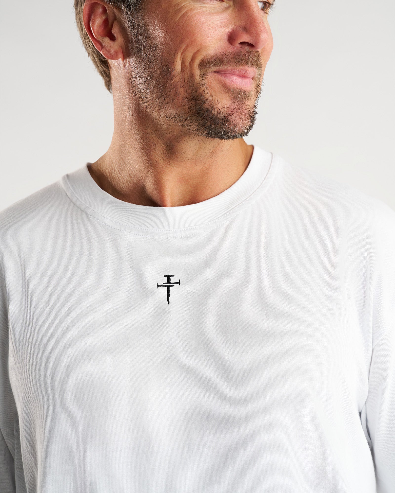 Heavyweight Cotton Oversized Tee "FHG" - White