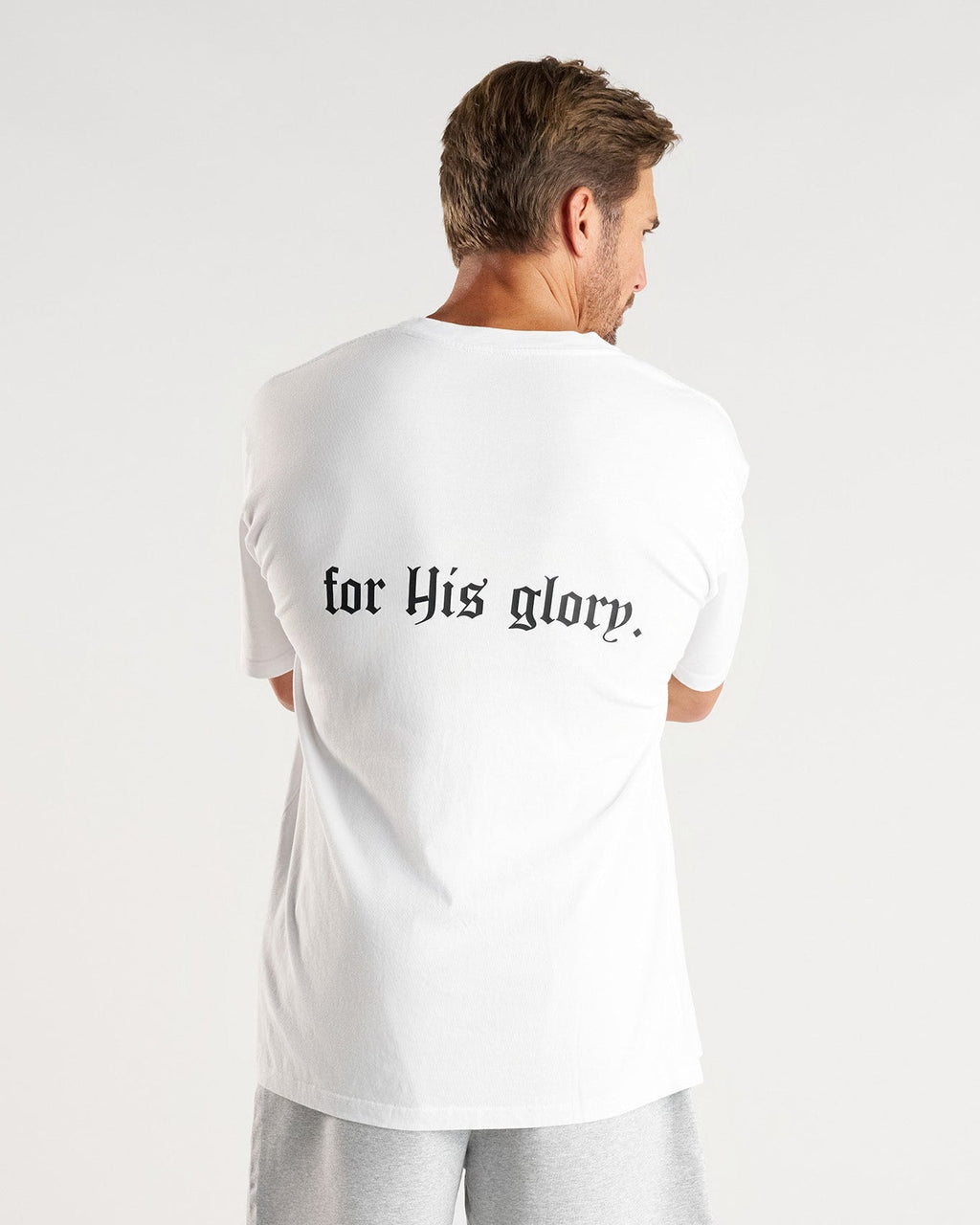 Heavyweight Cotton Oversized Tee "FHG" - White