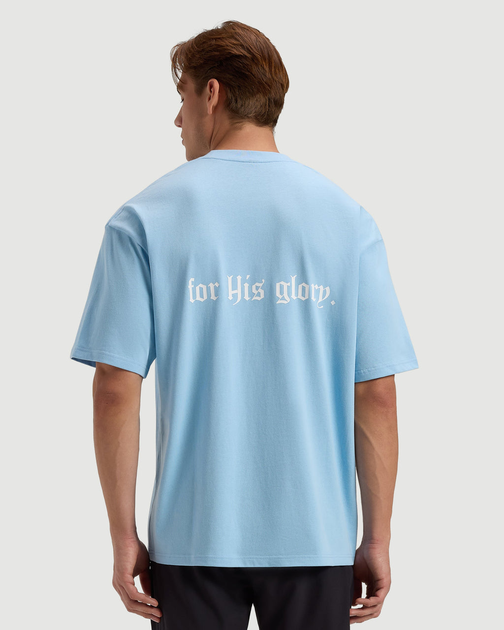 Heavyweight Cotton Oversized Tee "FHG" - Sky Blue